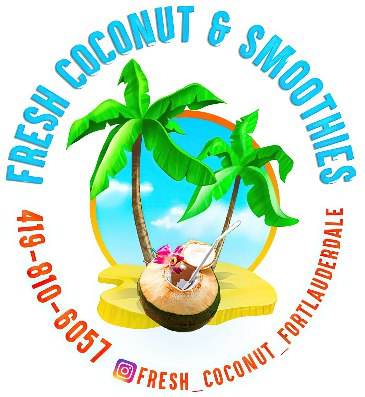 Fresh coconut and smoothies